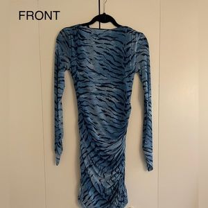 Zara dress Size S Color is different shades of Blue shown as a Zebra print